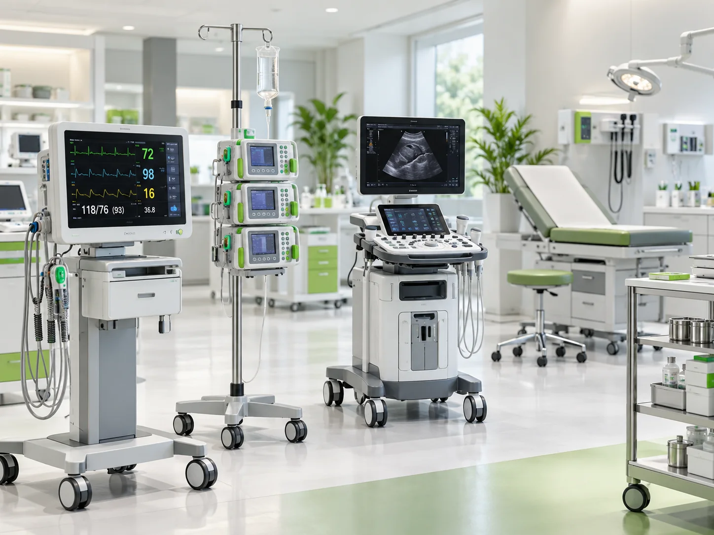 Professional medical equipment displayed in a clean clinical room